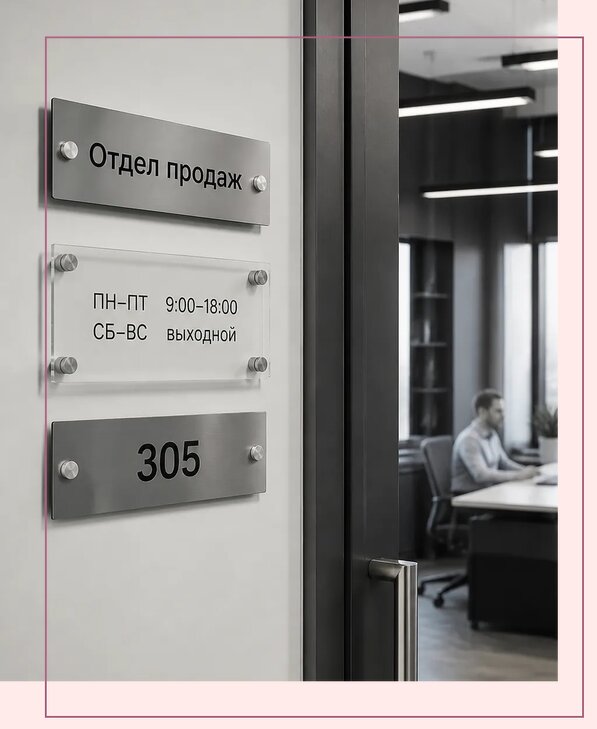 Офисные таблички на дверь в Холмске по цене от 5033 р. | Аванза-Хлм